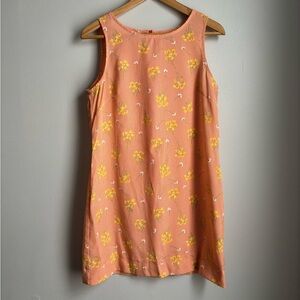 Vintage orange gingham floral dress